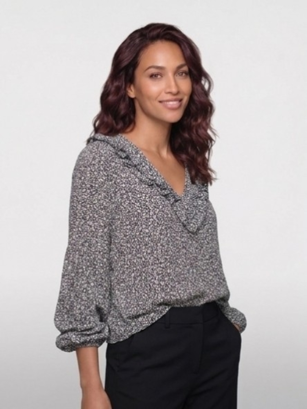 Brand: Thereabouts.Fabric/Pattern: The garment features a black and white ditsy